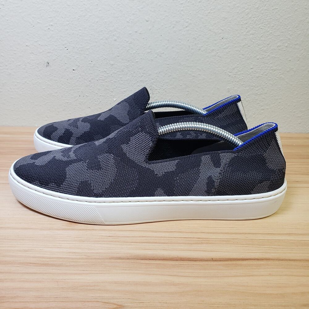 Rothy's Women's 8 Original Slip On‎ Sneakers Black Gray Camo Casual Comfort Shoe